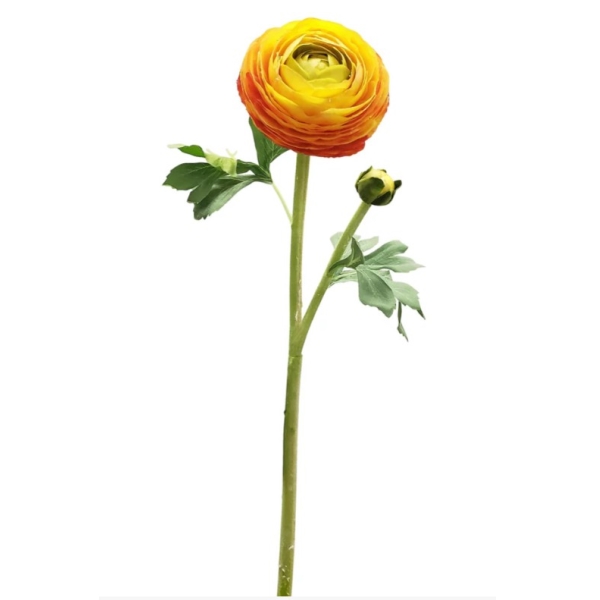 Faux Ranunculus Orange Yellow 20.5"