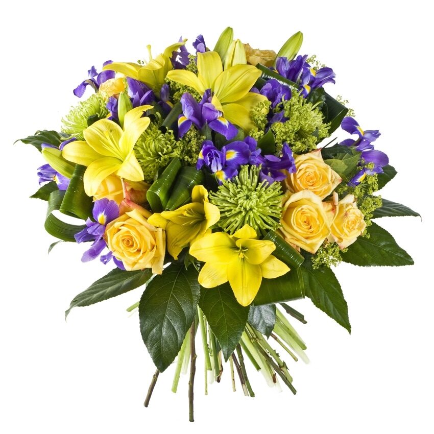 Yellow And Blue Bouquet (Standard)