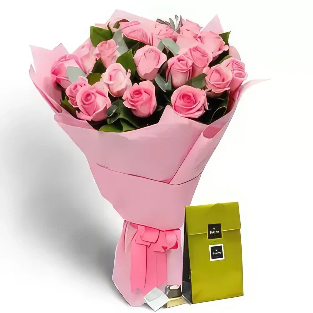 Pink Roses & Patchi Chocolates