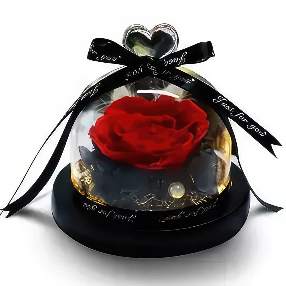 Red Preserved Rose In Dome