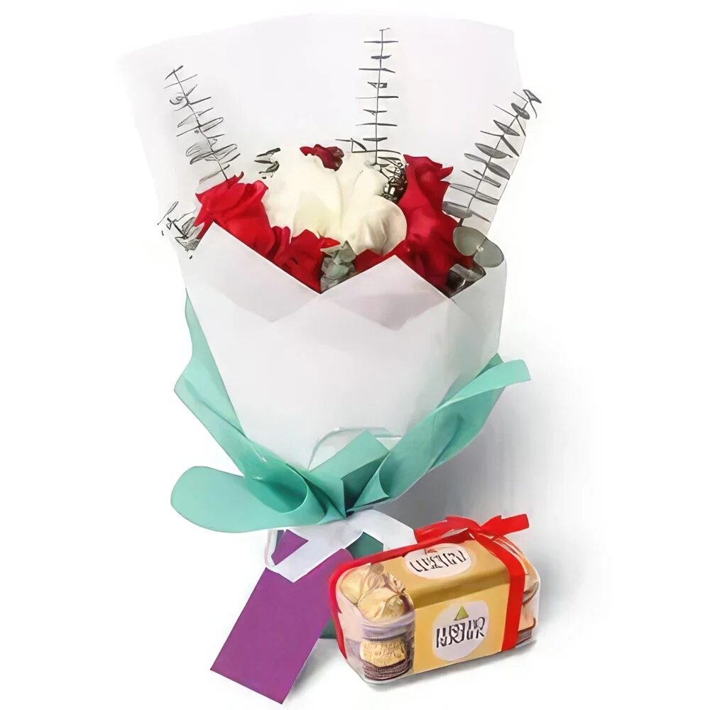 Rose& Leves with Ferrero Rocher