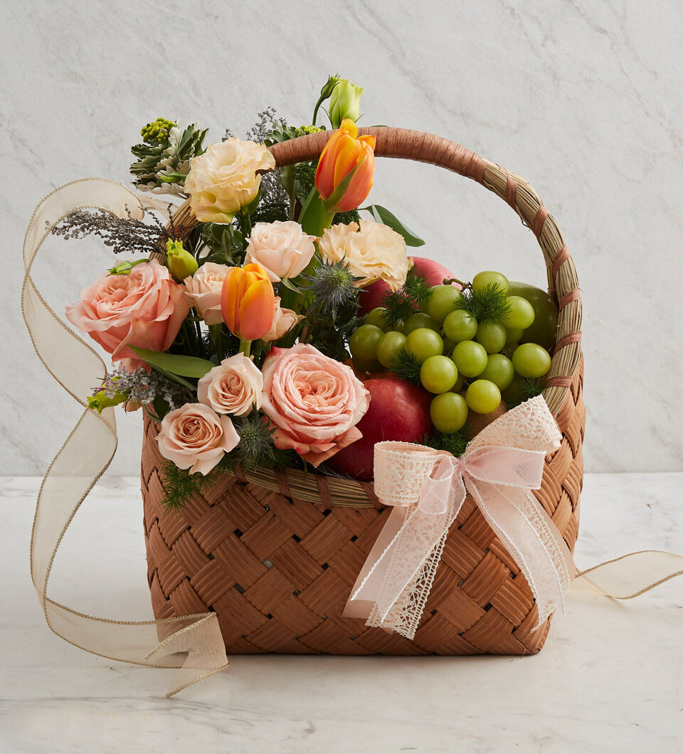 Mixed Fruits & Flowers Basket