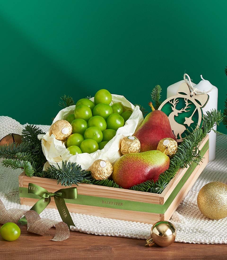 Festive Fruit Gift Box with Ferrero Rocher