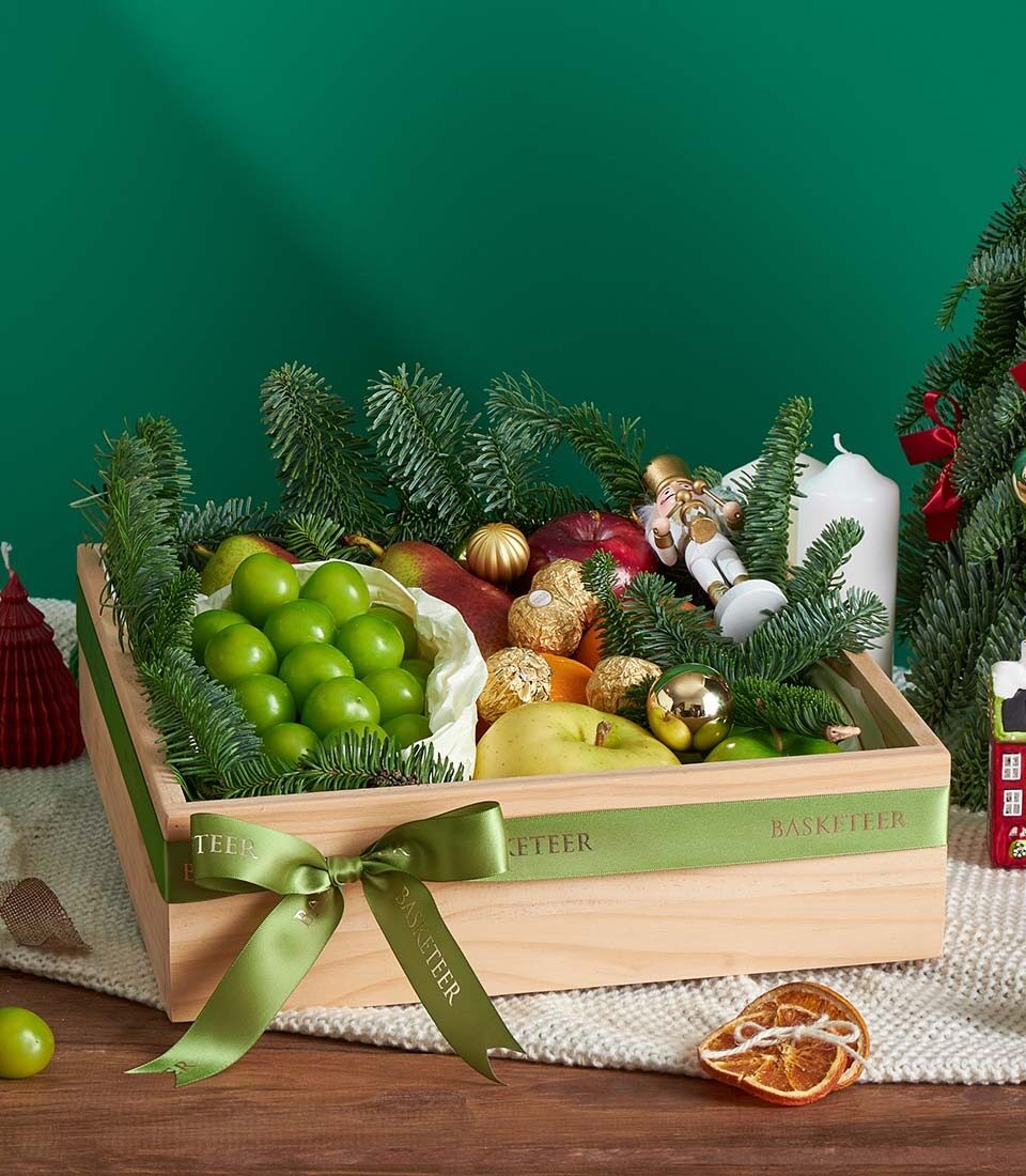 Premium Festive Fruit Gift Box with Ferrero Rocher