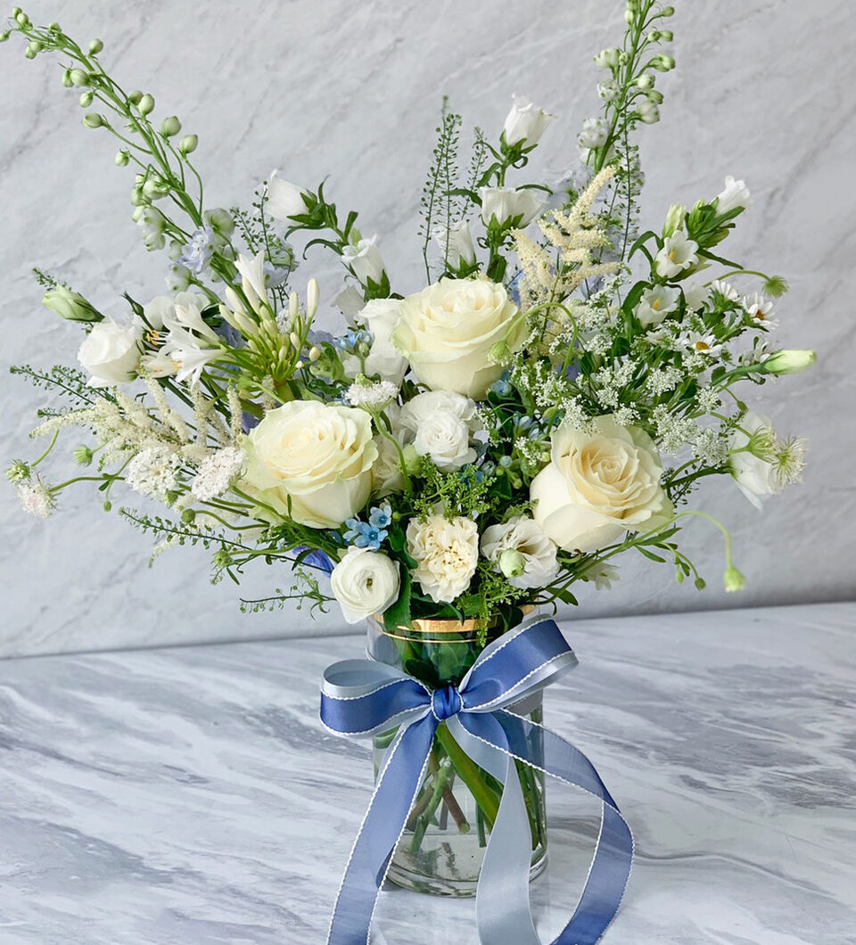 Flower In Vase White Tone