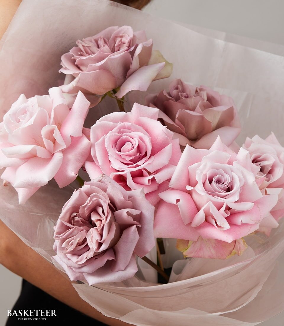 Blushing Grace Pastel Pink Roses Bouquet