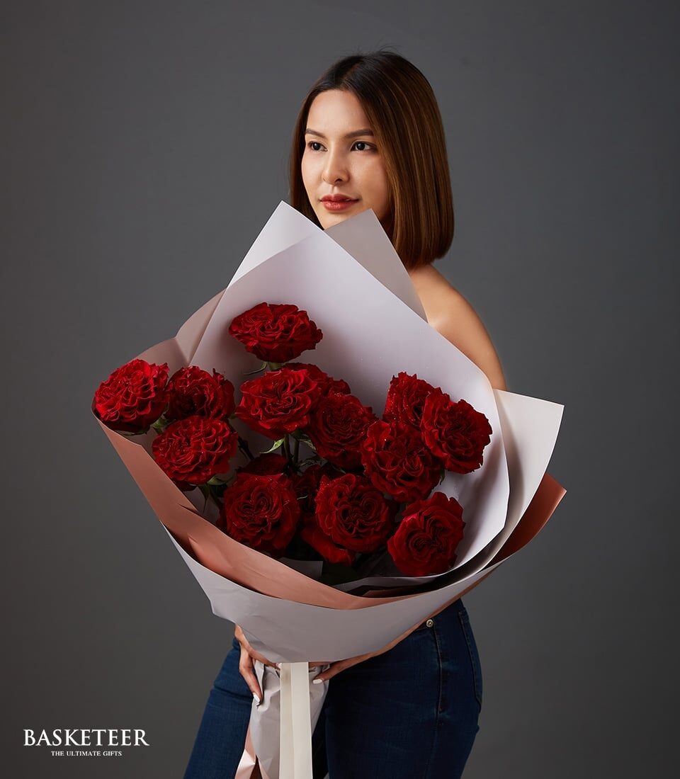 Velvet Crimson Rose Bouquet