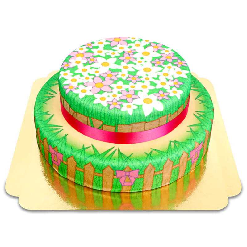 2-tier flower meadow cake
