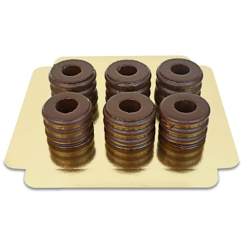Set of 6 dark chocolate Baumkuchen