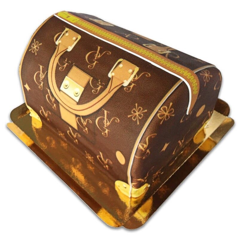 Handbag cake VG, brown with beige details