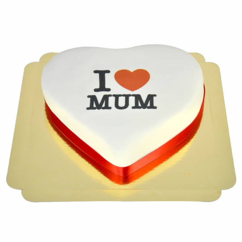 I Love Mum heart cake (Medium ((25×24 cm)10 servings))