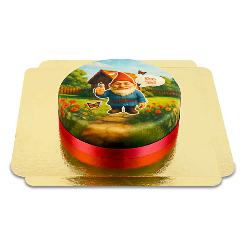 Thumbs up garden gnome cake (Small (18cm (6 Servings)))