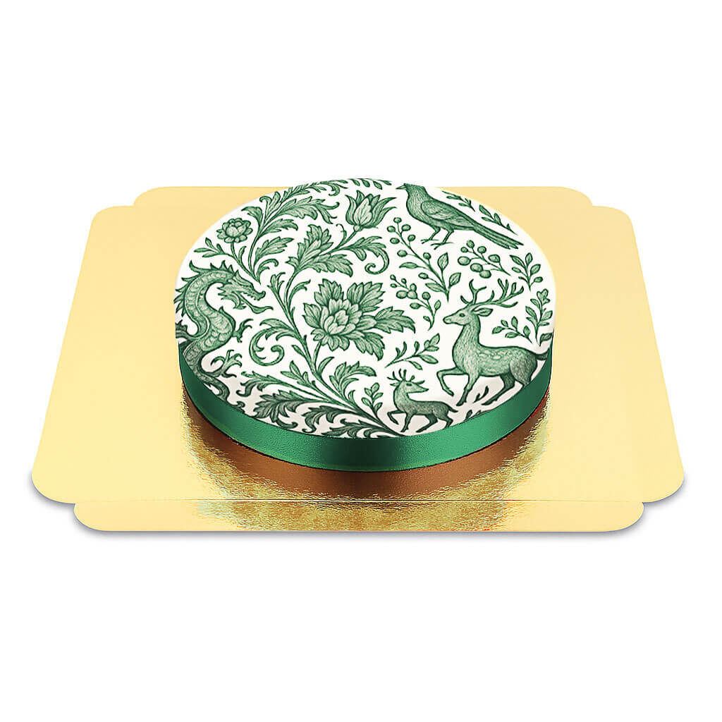 Dark green porcelain painting cake (Small (18 cm (6 servings)))