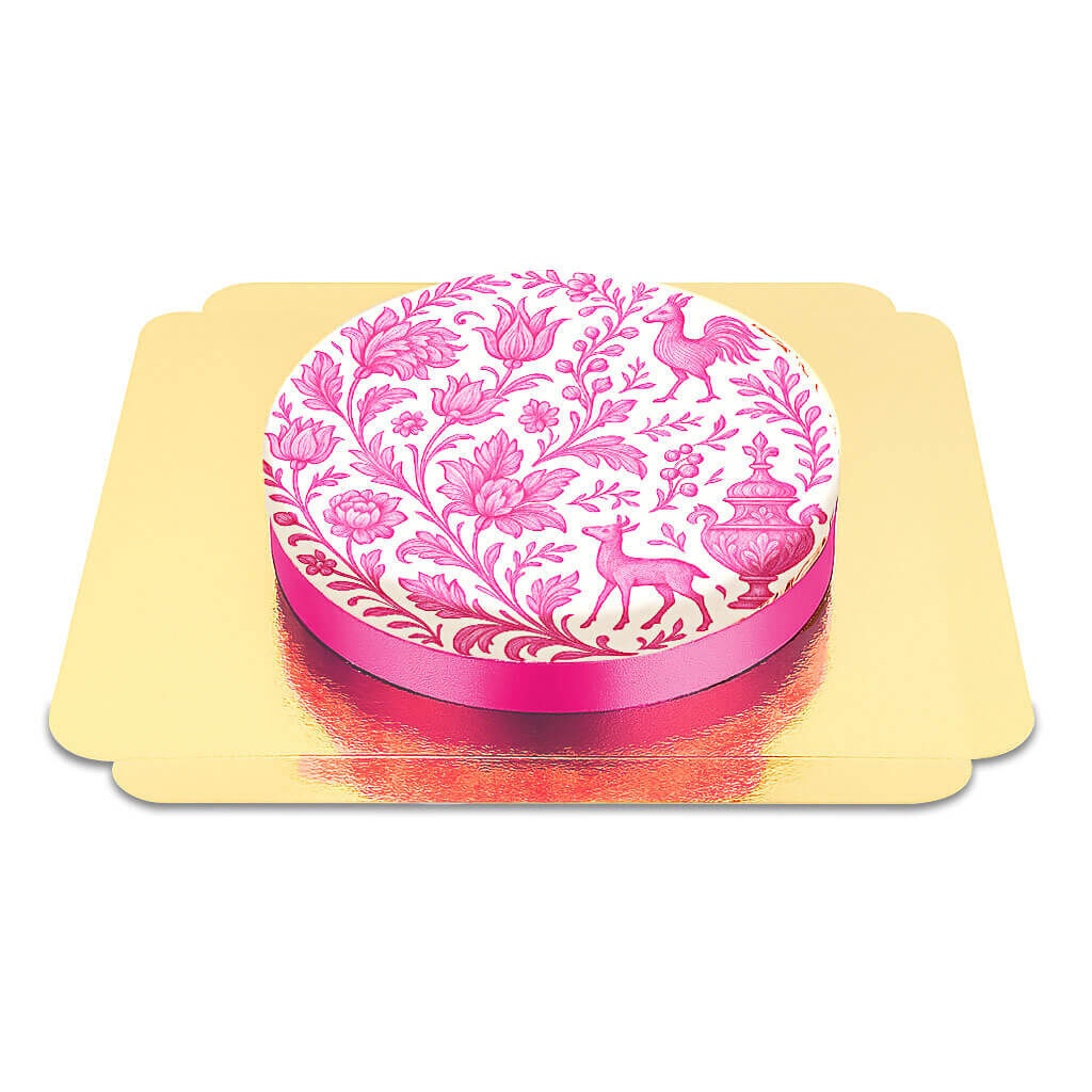 Pink porcelain painting cake (Small (18cm (6 Servings)))