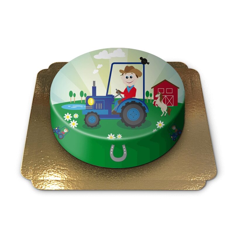 Tractor children's cake (Small (6 Servings))