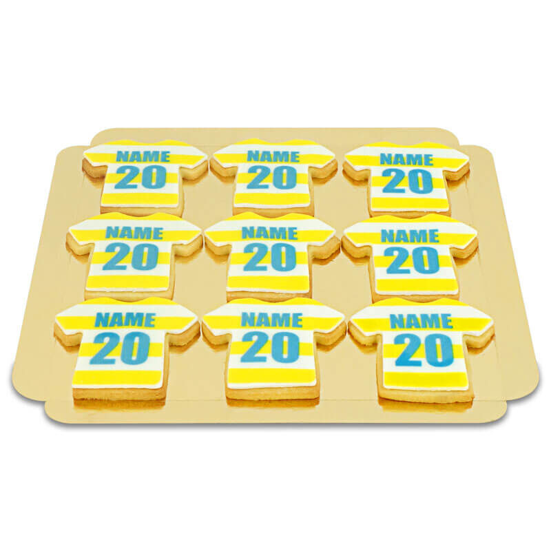 Jersey-shaped cookies (12 pieces), striped, assorted colors