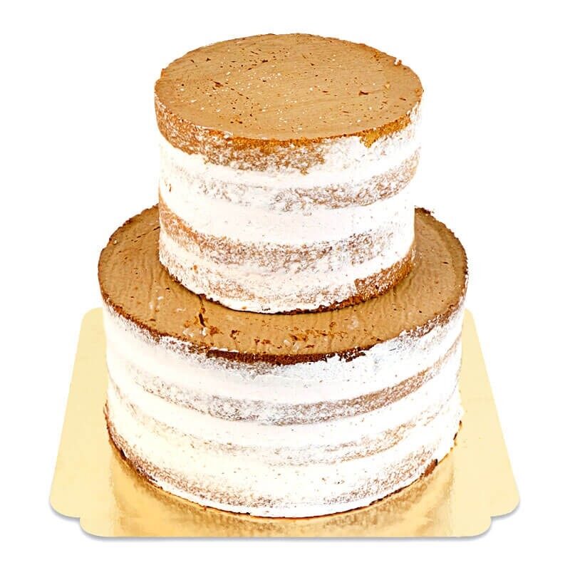 Two-tiered vanilla naked cake