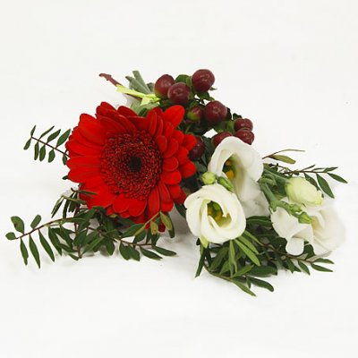 Funeral hand flower in red and white