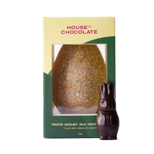 House of Chocolate Hand Painted Egg - Toasted Hazelnut Gold Chocolate