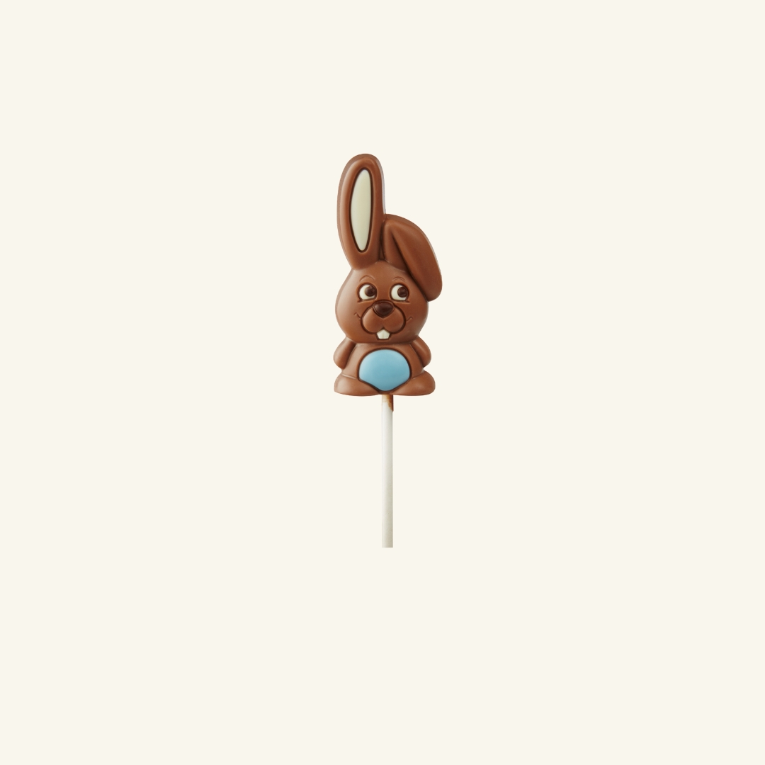 Chocolate lollipop bunny - blue - 25g - 5 pcs