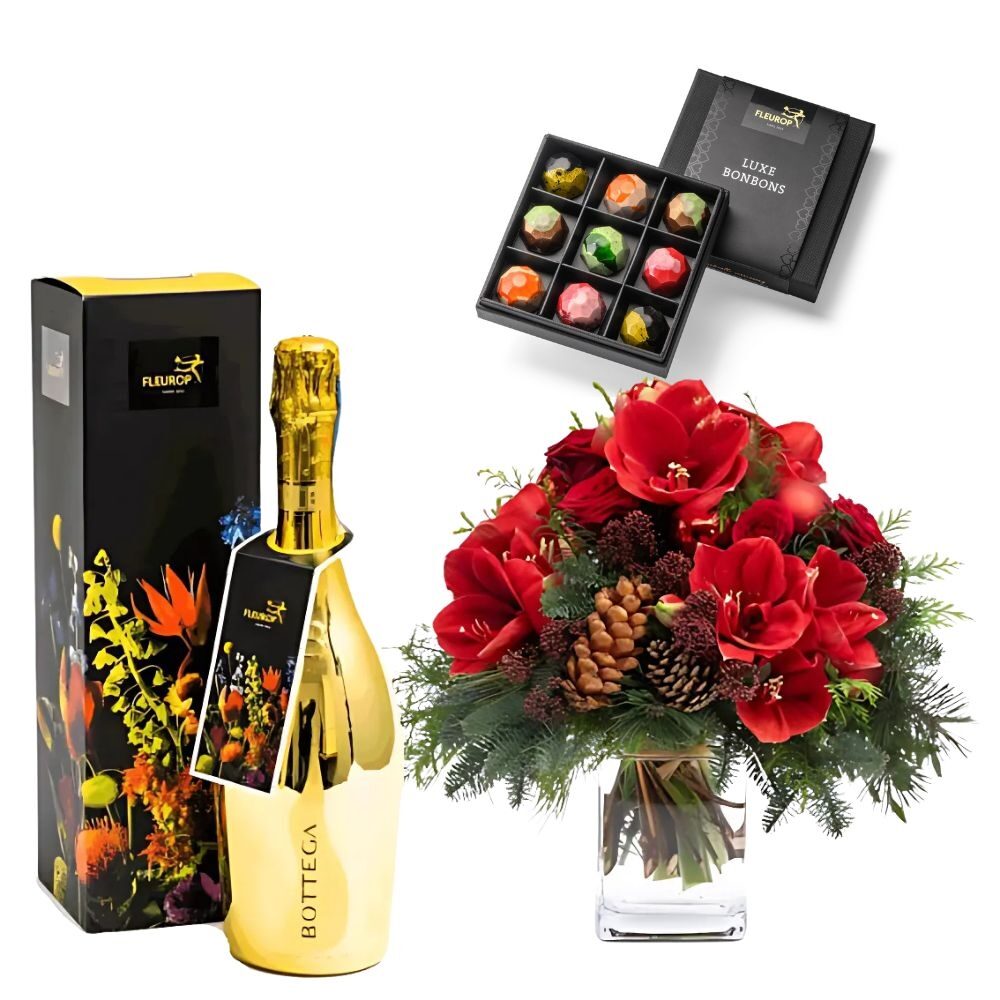 Christmas Gift-package"Crackling Fireplace" + Prosecco