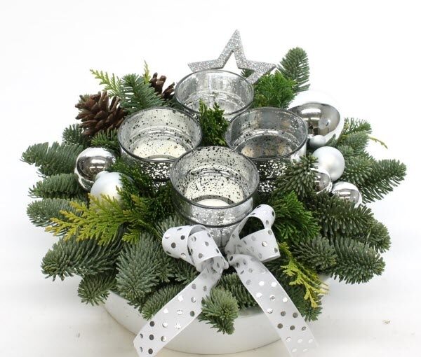 Floral Christmas Piece "Silver-bells" (Small)