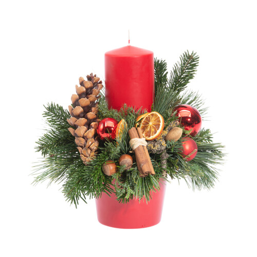 Floral Christmas piece "Shining Red" (Small)