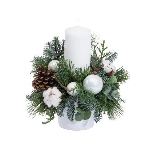 Floral Christmas piece "White light" (Large)