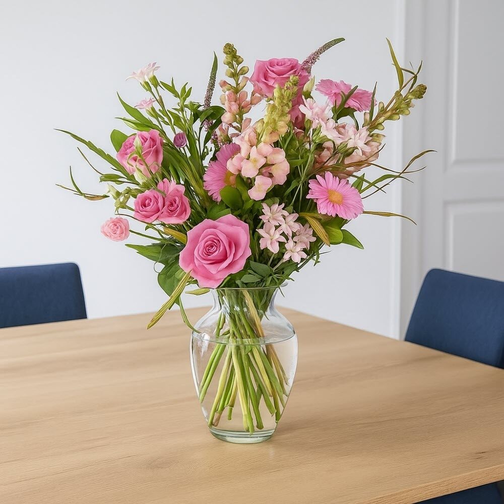 Bouquet "Mixed pink flowers" (Small)