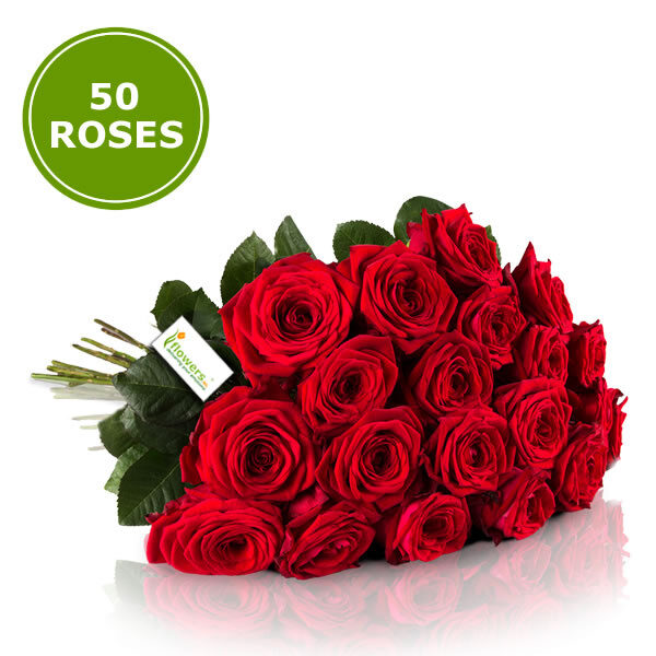 Bouquet 50 Large Red roses