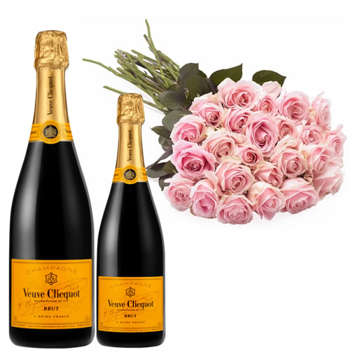 Pink Roses + Champagne, Veuve Clicquot Brut