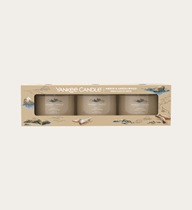 Yankee Candle Amber & Sandalwood set of 3 scented candles