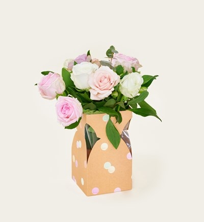 Flowers Mailbox Bouquet Pink Roses Vase Bag