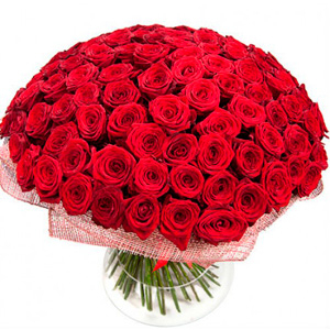 Classical bouquet of 101 red roses