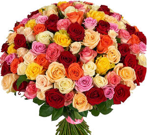 Bouquet of 101 multicolor roses