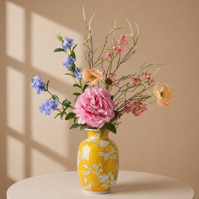 Silk artificial flowers | Alure Bouquet incl. vase