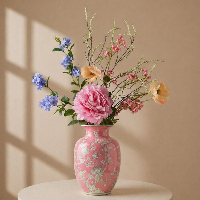 Silk artificial flowers | Alure Bouquet incl. vase