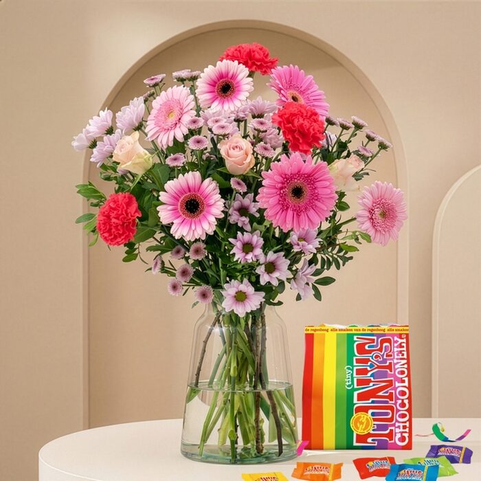 Soft Pink Bouquet | Tony's Chocolonely - Tiny Tony's Pouch