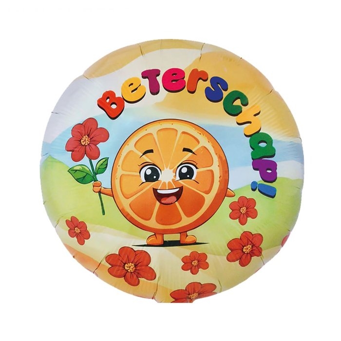 Balloon | Get well soon | Orange with flower