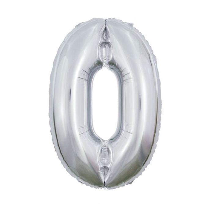 Balloon | XL | Number 0 | Silver