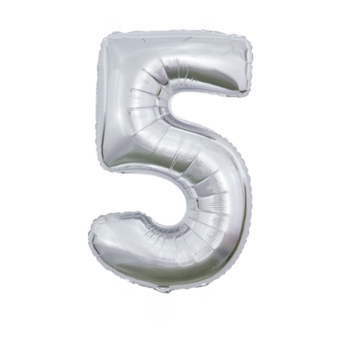 Balloon | XL | Number 5 | Silver