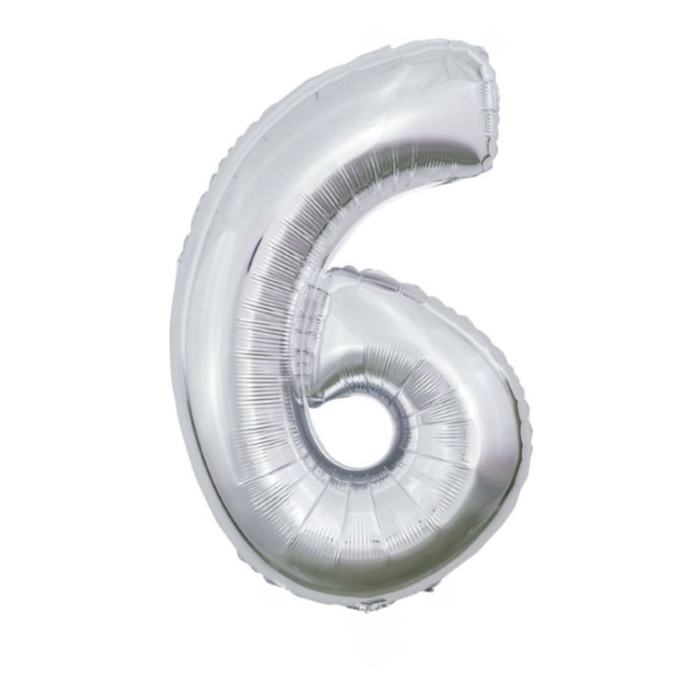 Balloon | XL | Number 6 | Silver