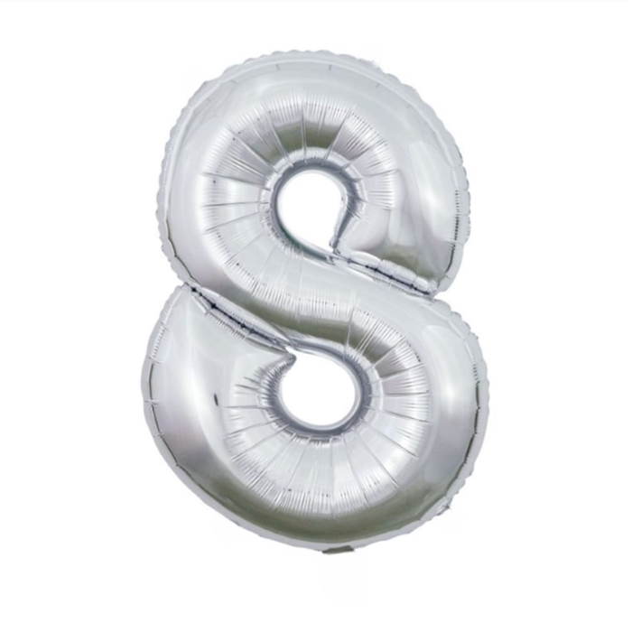 Balloon | XL | Number 8 | Silver