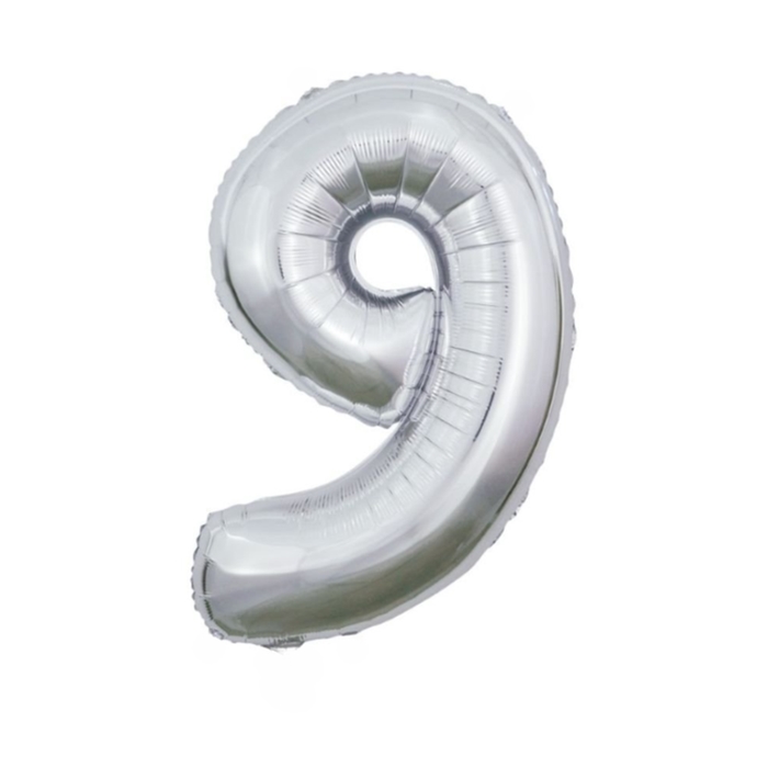 Balloon | XL | Number 9 | Silver