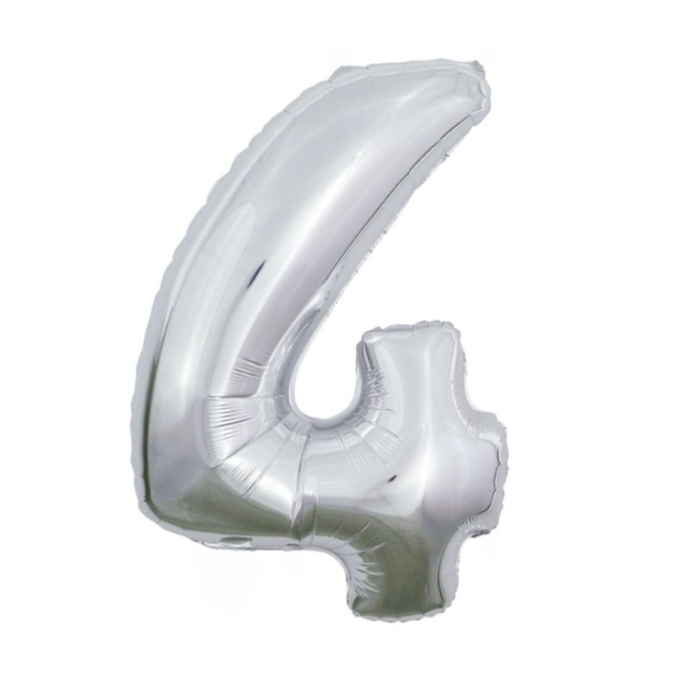 Balloon | XL | Number 4 | Silver