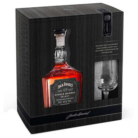 Jack Daniel's Whisky single barrel gift box with 1 glass