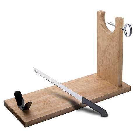 Nature Pine ham holder and knife