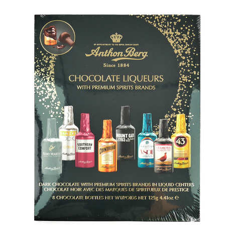 Dark chocolates filled with liqueurs by Anthon Berg (8 bottles)