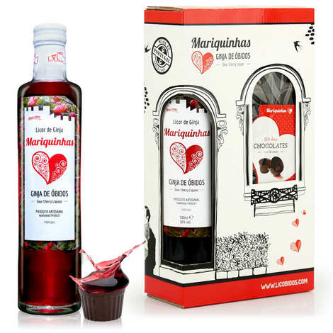 Ginja de Obidos with Chocolate Glasses - Sour Cherry Licor from Portugal 18%