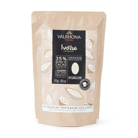 Ivory white pastry chocolate beans 35% - Valrhona